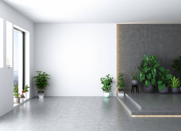 istock 3D rendering of empty home interior without furniture. 1375248576