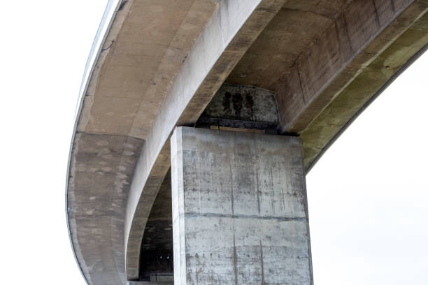 istock Closeup under the highway, white background with copy sapce 1375249750