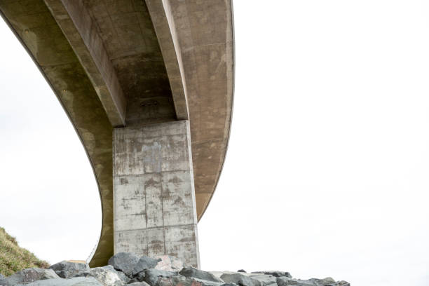 istock Closeup under the highway, white background with copy sapce 1375253149