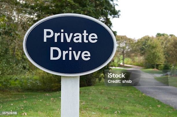 Private Drive Sign Telling Stock Photo - Download Image Now - Driveway, Private Sign, Dedication