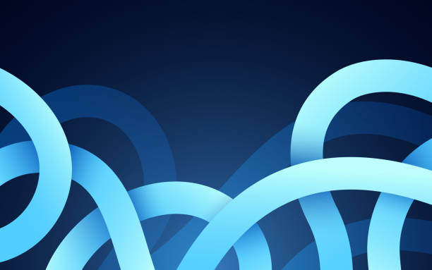 stockillustraties, clipart, cartoons en iconen met blue modern swirl lines gradient background edge - slang tube