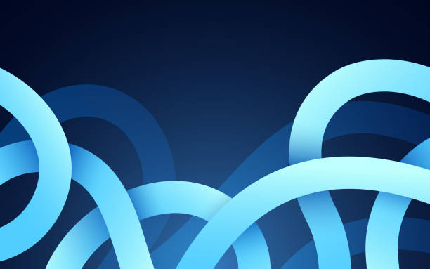 ilustrações de stock, clip art, desenhos animados e ícones de blue modern swirl lines gradient background edge - swirl backgrounds blue single line