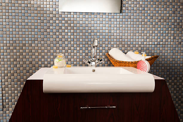 washbasin in a modern bathroom stock photo