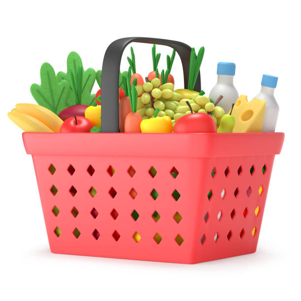 istock Shopping basket with groceries. 1375282992