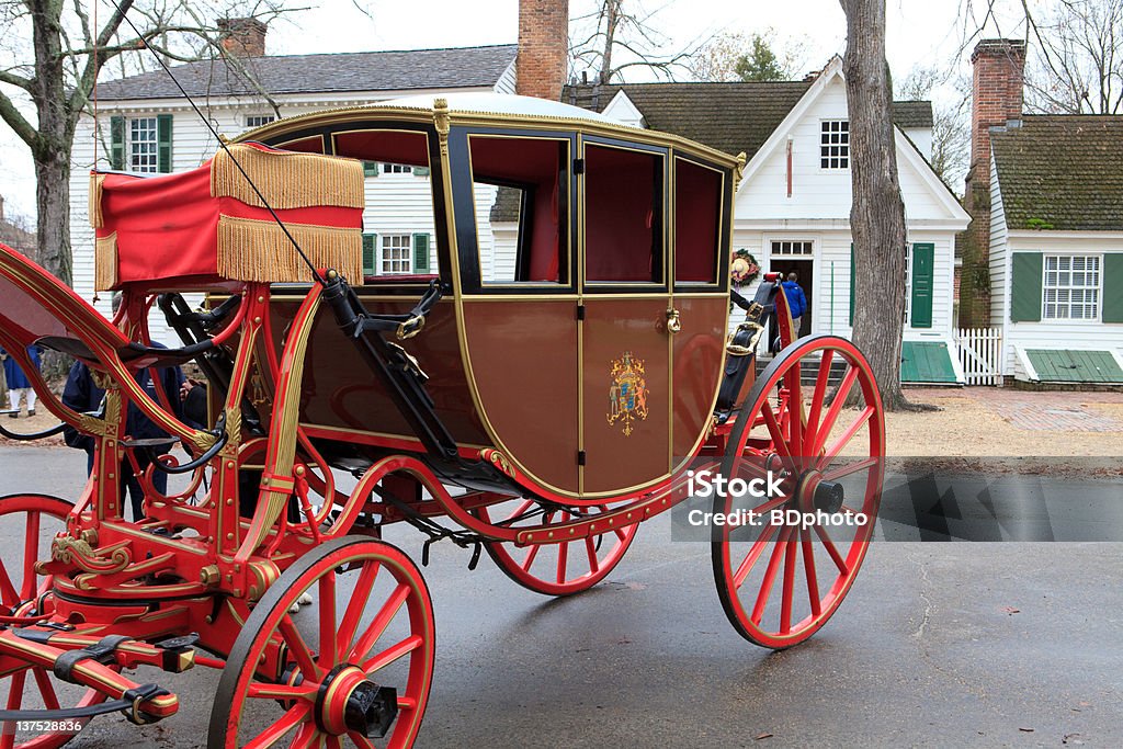 historic carriage in Williamsburg, Va Historic carriage at Colonial Williamsburg, Va. Colonial Style Stock Photo