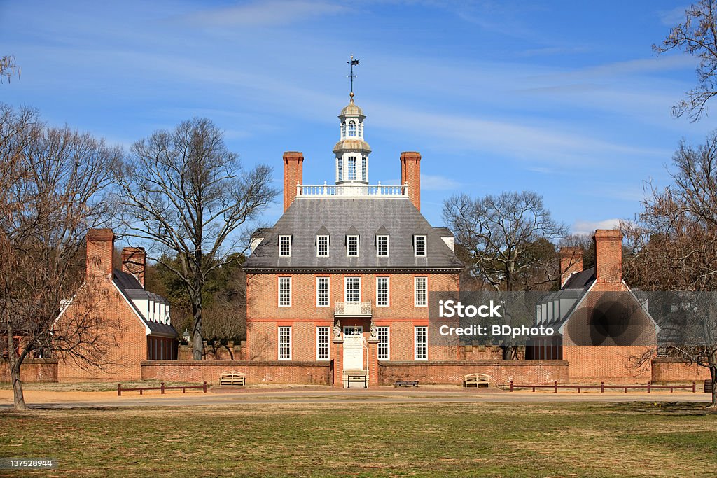Governor's Palace in Williamsburg, Va Historic Governor's Palace in Colonial Williamsburg, Va. Virginia - US State Stock Photo