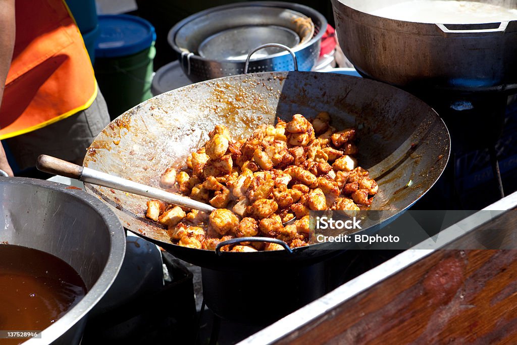 orange beef stir-fry Asian food festival in Washington DC. Asia Stock Photo
