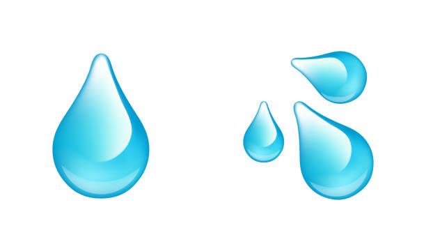 青い水滴ベクトル絵文字イラスト - drop water rain splashing点のイラスト素材／クリップアート素材／マンガ素材／アイコン素材