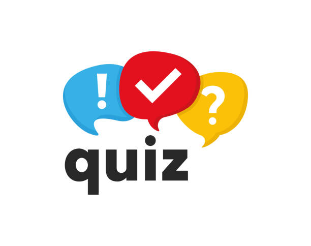 Quiz logo with speech bubble icon Quiz logo with speech bubble icon trivia stock illustrations