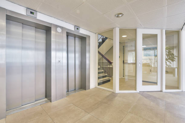 istock Entrance hall of the house with an elevator 1375367753