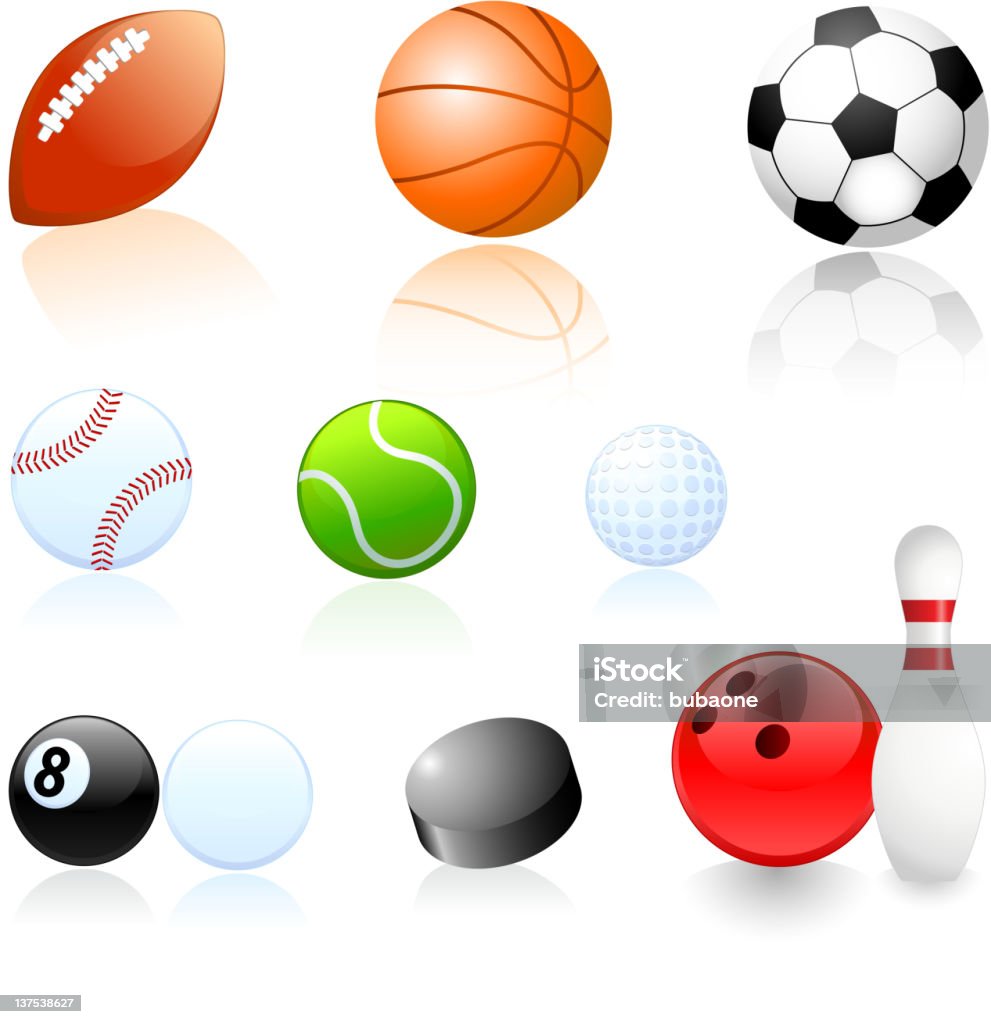 Zestaw piłki sportowe Ilustracje - Grafika wektorowa royalty-free (Bez ludzi)