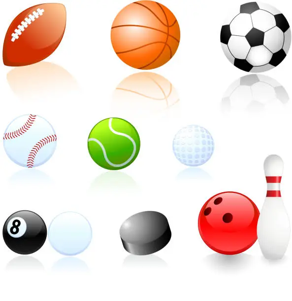 Vector illustration of Sports balls illustrations set