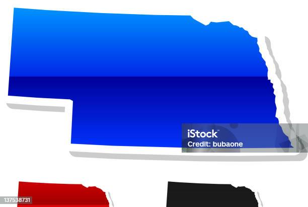 Nebraska Stato In 3 Colori - Immagini vettoriali stock e altre immagini di Carta geografica - Carta geografica, Continente americano, Cultura americana