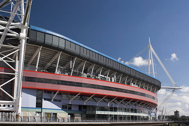 Cardiff Cardiff with rugby stadium in foreground cardiff arms park stock pictures, royalty-free photos & images