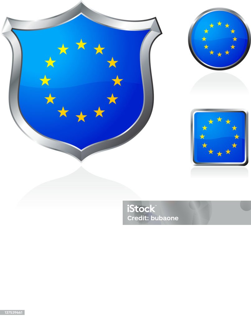 Différentes formes pour le drapeau de l'Union européenne - clipart vectoriel de Armoiries libre de droits