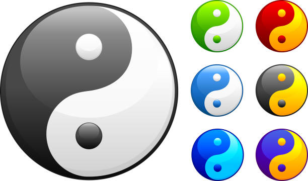 Yin Yang Sign In 7 Colors Stock Illustration - Download Image Now