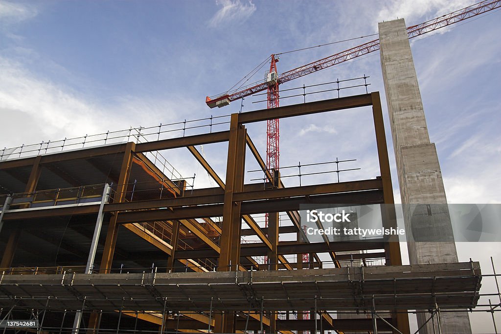 Construction site A construction site in Cardiff, Wales Construction Site Stock Photo