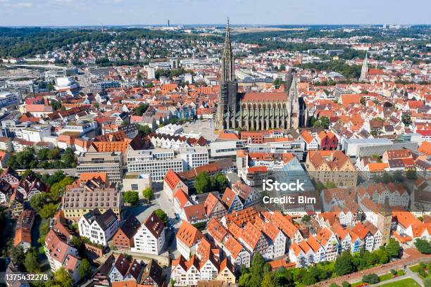 City Of Ulm Aerial View Germany Stock Photo - Download Image Now - Above, Aerial View, Architecture
