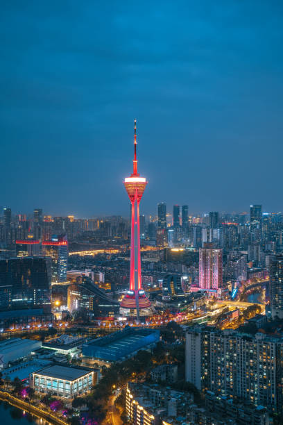 istock Chengdu night city skyline 1375439957
