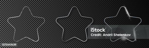 Silver Rounded Star Silver Glowing Rounded Star Shape Frame Stock Illustration - Download ...