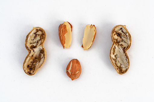 Set of peanuts with clipping path