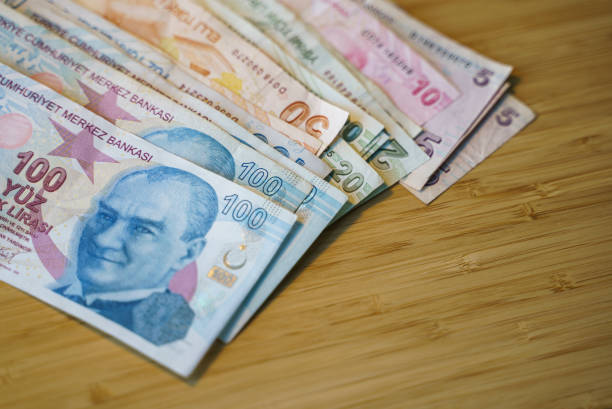 Turkish Lira Banknotes on the table