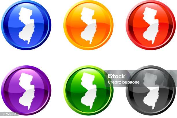 New Jersey Button Royalty Free Vector Art Stock Illustration - Download Image Now - Black Color, Blue, Border - Frame