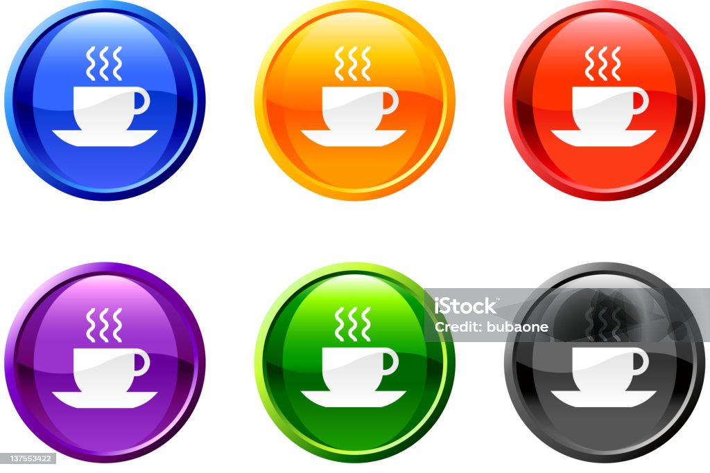 Tasse de thé et de café bouton vectorielles libres de droits - clipart vectoriel de Bar à expresso libre de droits