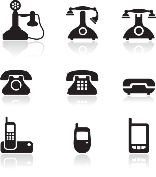 telefon lizenzfreie vektor icon-set - conference phone illustrations stock-grafiken, -clipart, -cartoons und -symbole