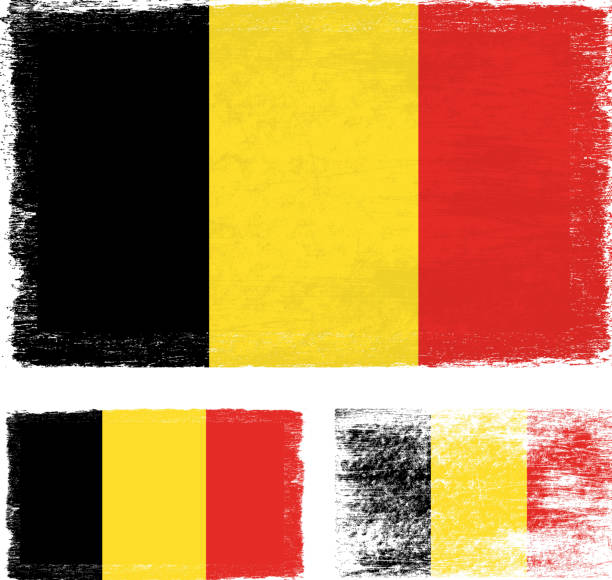 grunge belgium flag - 比利時國旗 幅插畫檔、美工圖案、卡通及圖標