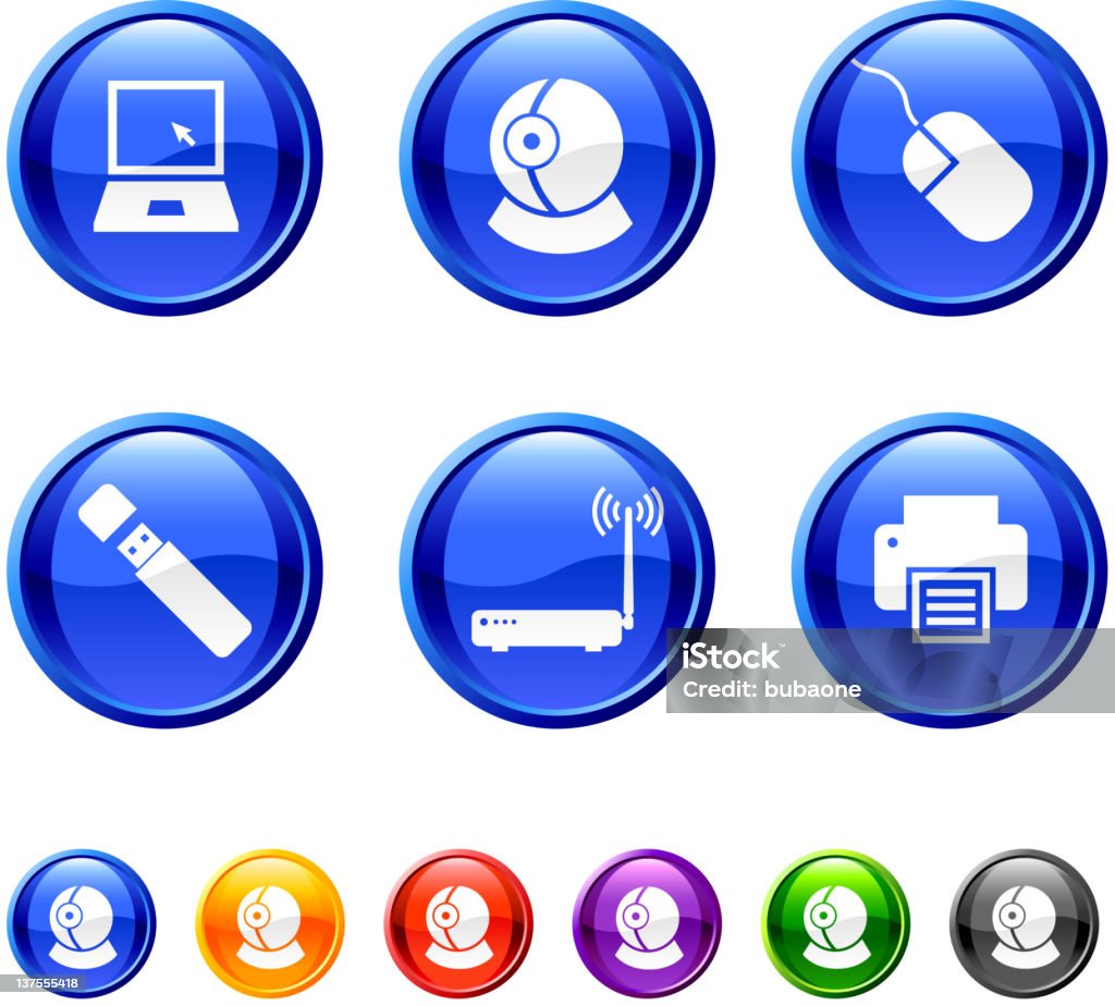 Computer Technologie lizenzfreie vektor icon-set in 36 Farben - Lizenzfrei Ausrüstung und Geräte Vektorgrafik