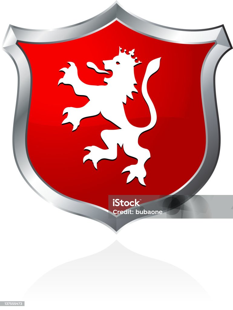 Emblema de escudo Leão - Vetor de Branco royalty-free