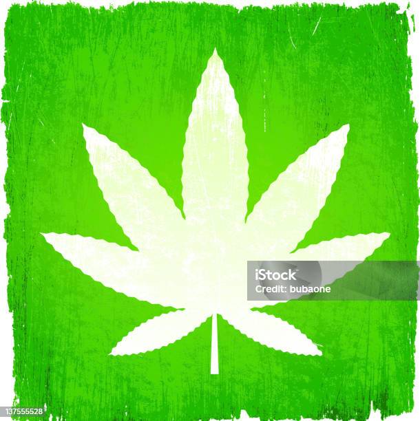 Marijuana Leaf On Royalty Free Vector Background Stock Illustration - Download Image Now - Cannabis Plant, Crime, Damaged