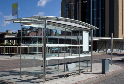 Empty bus stop in Newcastle