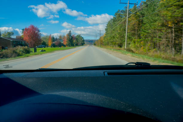Driving On An Open Road In The Country stock photo