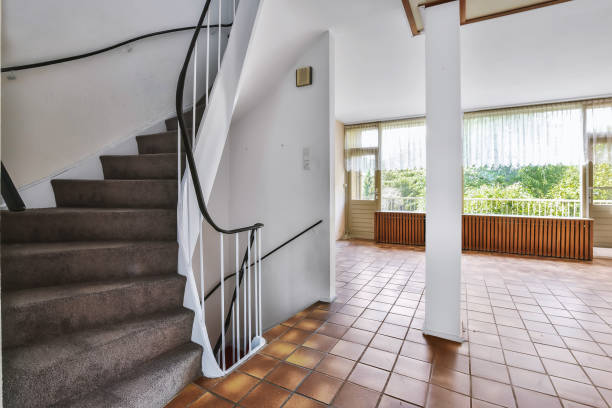istock The interior of a luxurious corridor with a staircase 1375625096