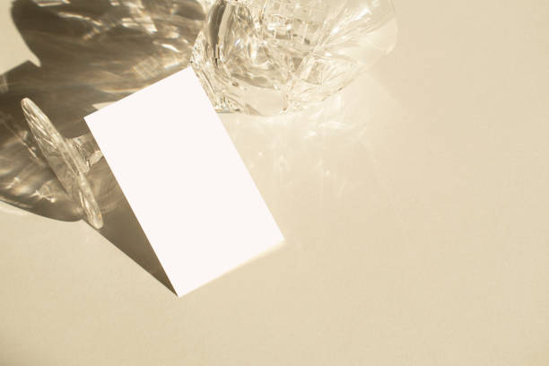 istock Crystal glasses, shadows, and Mock-up 1375628760