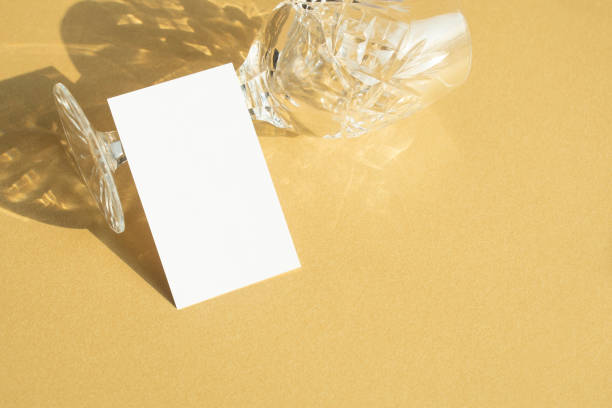 istock Crystal glasses, shadows, and Mock-up 1375629281
