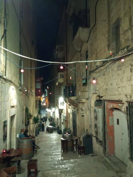 istock Alley in Valletta at night, Malta 1375642354