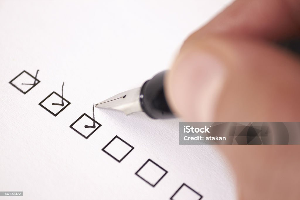 Markieren Sie das Ankreuzfeld - Lizenzfrei Checkliste Stock-Foto
