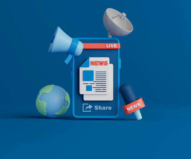 3d rendering online news application on smartphone.