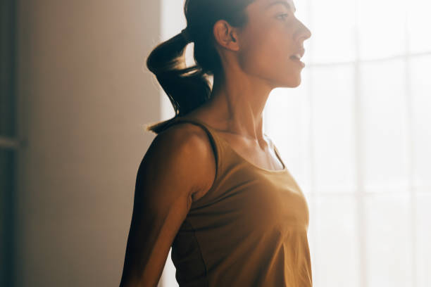istock Confident Caucasian Woman Doing Cardio (Haze Effect) 1375659768