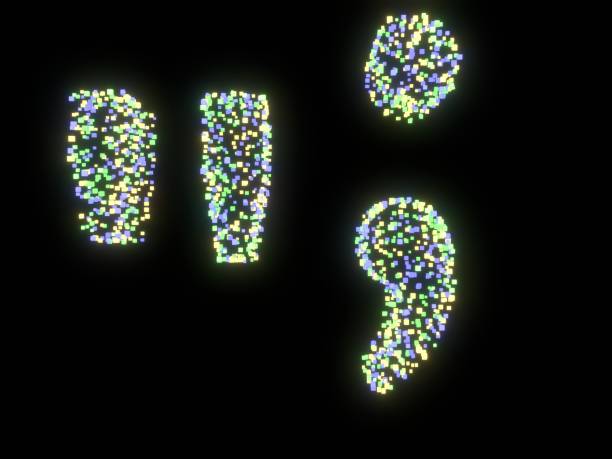 istock Glowing Cube Themed Font  Quotation Mark and Comma and Period 1375713740