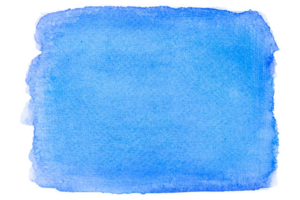 istock Hand painted blue watercolor or ink on paper 1375739394