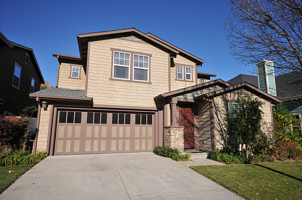 istock Single family house two storys with driveway 137575985