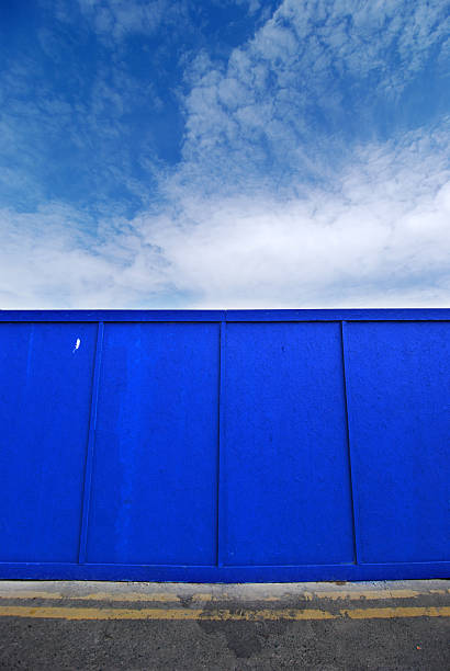 istock Urban background UK - Blue wood wall 137576426