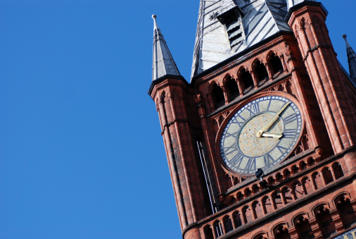 The University of Liverpool Victoria Building clock closeup