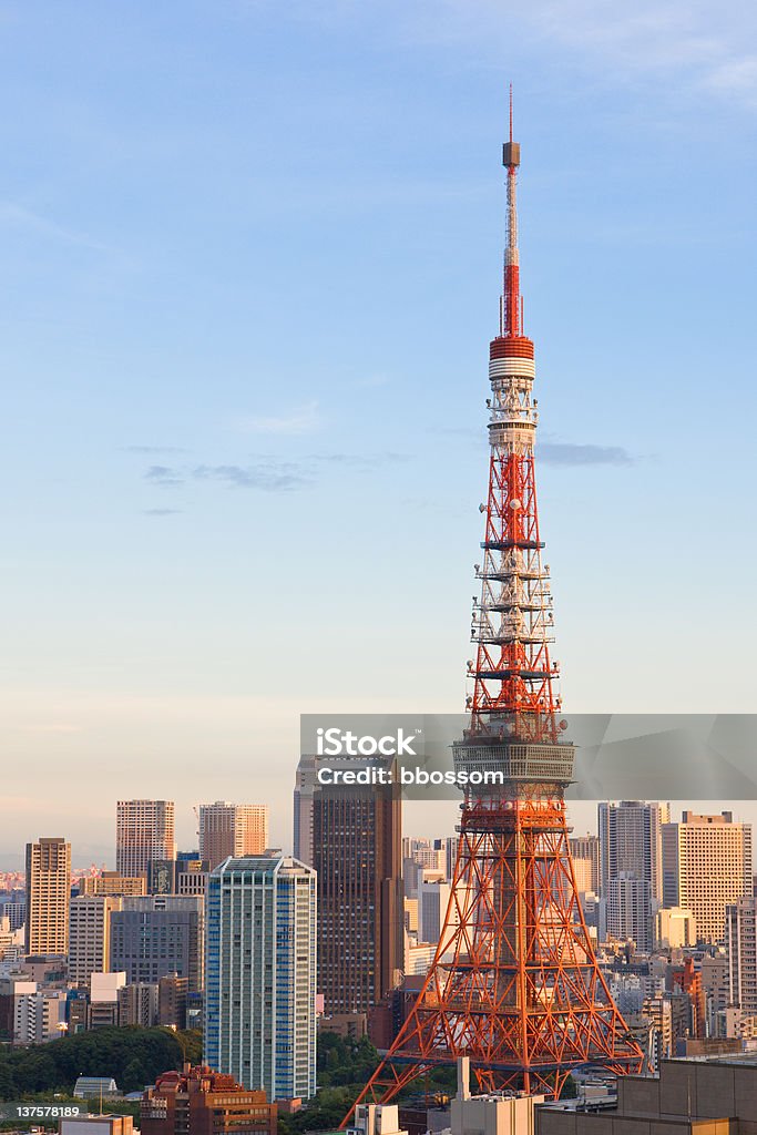 Torre de Tóquio (pôr do sol versão) - Royalty-free Anoitecer Foto de stock