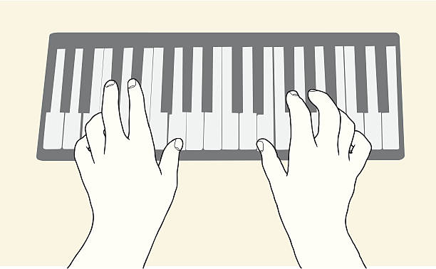 No teclado de Piano - ilustração de arte vetorial