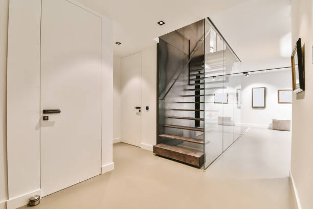 istock An attractive corridor with a dark staircase 1375797275